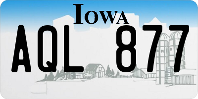 IA license plate AQL877
