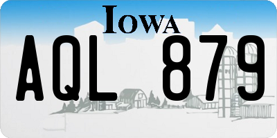 IA license plate AQL879