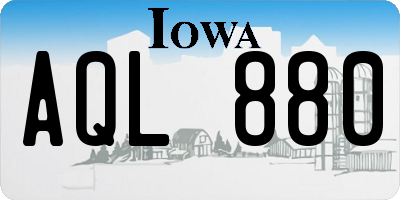 IA license plate AQL880