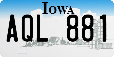 IA license plate AQL881