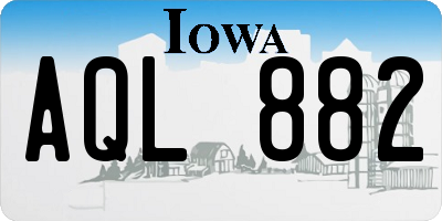 IA license plate AQL882