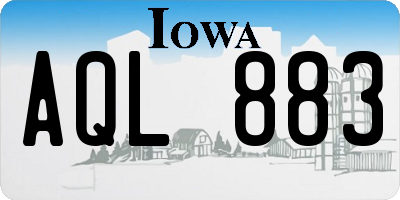 IA license plate AQL883