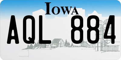 IA license plate AQL884