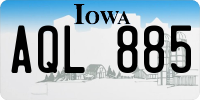 IA license plate AQL885