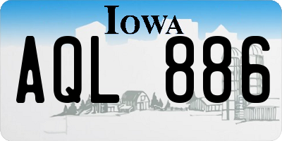 IA license plate AQL886