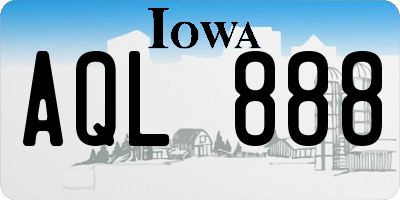 IA license plate AQL888