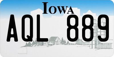 IA license plate AQL889