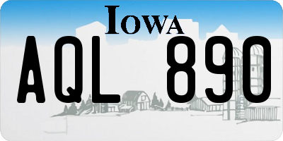 IA license plate AQL890