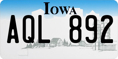 IA license plate AQL892