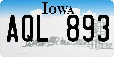 IA license plate AQL893