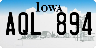 IA license plate AQL894