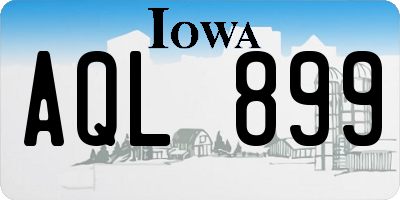IA license plate AQL899