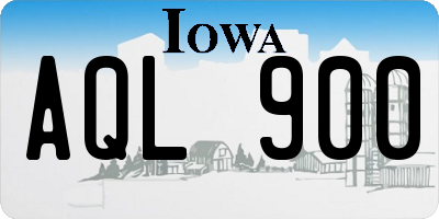 IA license plate AQL900