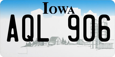 IA license plate AQL906