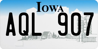 IA license plate AQL907