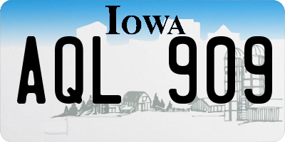 IA license plate AQL909