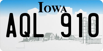 IA license plate AQL910