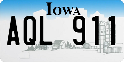 IA license plate AQL911