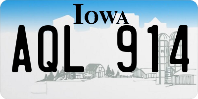 IA license plate AQL914
