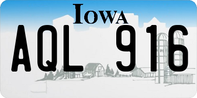 IA license plate AQL916
