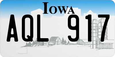 IA license plate AQL917