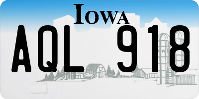 IA license plate AQL918