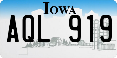 IA license plate AQL919