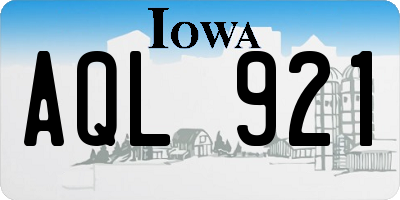 IA license plate AQL921