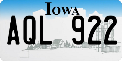 IA license plate AQL922