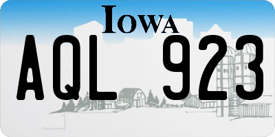 IA license plate AQL923