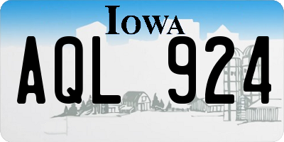 IA license plate AQL924