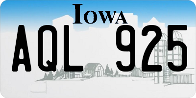 IA license plate AQL925