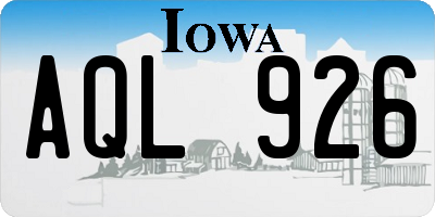 IA license plate AQL926