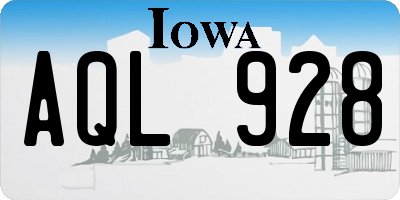 IA license plate AQL928