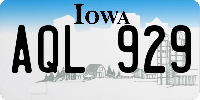 IA license plate AQL929