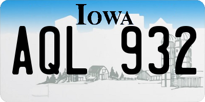 IA license plate AQL932