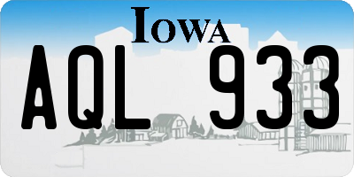 IA license plate AQL933