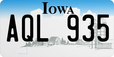 IA license plate AQL935