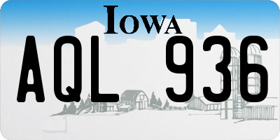 IA license plate AQL936