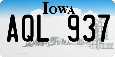 IA license plate AQL937