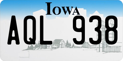 IA license plate AQL938