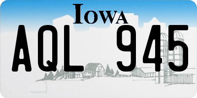 IA license plate AQL945