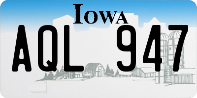 IA license plate AQL947