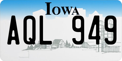 IA license plate AQL949