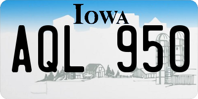 IA license plate AQL950