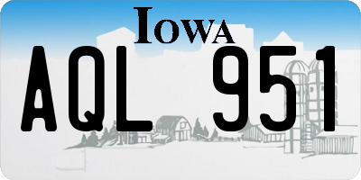 IA license plate AQL951