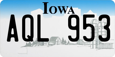 IA license plate AQL953