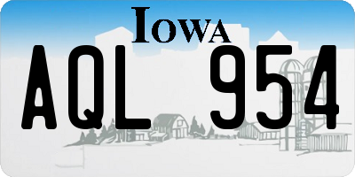 IA license plate AQL954