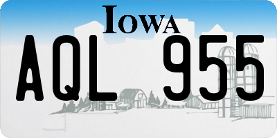 IA license plate AQL955