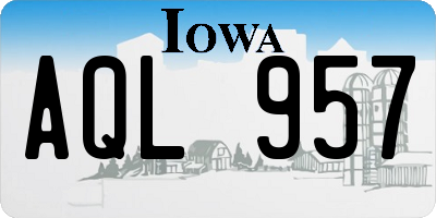 IA license plate AQL957